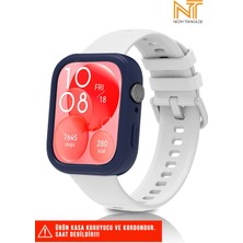 Huawei Watch Fit 3 Uyumlu Yumuşak Renkli Silikon Kasa Koruyucu Jel Silikon Kordon (Set)