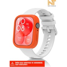 Huawei Watch Fit 3 Uyumlu Yumuşak Renkli Silikon Kasa Koruyucu Jel Silikon Kordon (Set)