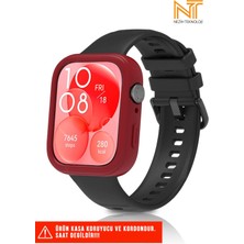 Huawei Watch Fit 3 Uyumlu Yumuşak Renkli Silikon Kasa Koruyucu Jel Silikon Kordon (Set)