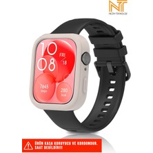 Huawei Watch Fit 3 Uyumlu Yumuşak Renkli Silikon Kasa Koruyucu Jel Silikon Kordon (Set)