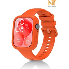 Huawei Watch Fit 3 Uyumlu Yumuşak Renkli Silikon Kasa Koruyucu + Jel Silikon Kordon (Set)