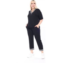 Büyük Beden Kapri Ikili Penye Takım