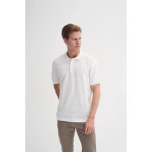 Cazador Polo Yaka Regular Fit Örme Çizgi Dokulu Tişört