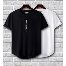 Unisex Dikey Baskılı Oval Kesim 2’li Set Kombin