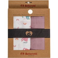 Beberotti2'li Müslin Örtü %100 Pamuk 75X90CM - Unicorn Bej