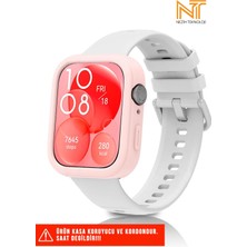 Huawei Watch Fit 3 Uyumlu Yumuşak Renkli Silikon Kasa Koruyucu Jel Silikon Kordon (Set)