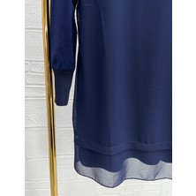 Süssü Uzun Kollu Önü Şifon Penye Içlik Tunik 89 cm 875 1622