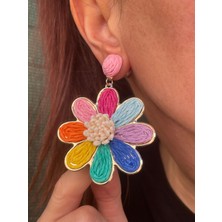 Bloomjoy Renkli Çiçek Küpe – El Yapımı Görünümlü, Hafif Tasarım