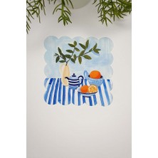 Sulu Boya Tatlı Masa Manzarası Tasarımlı Lazer Kesim Kokteyl Peçetesi 1 Adet