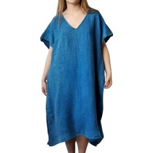 Gofret V Yaka Tunik Petrol Mavisi