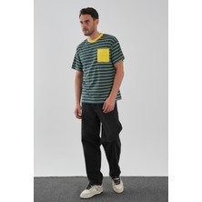 Alexandergardı Cep Detaylı Çizgili T-Shirt