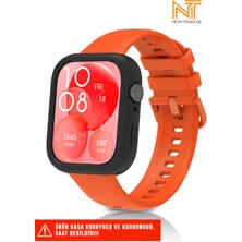 Huawei Watch Fit 3 Uyumlu Yumuşak Renkli Silikon Kasa Koruyucu Jel Silikon Kordon (Set)