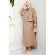 Cerza Ceket Etek Ikili Takım 1534 - Taş