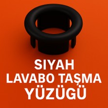 2 Adet Siyah Lavabo Taşma Yüzüğü | Evye Taşma Delik Kapağı – Plastik Malzeme