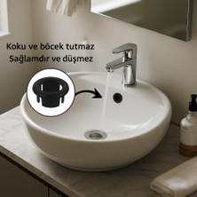 2 Adet Siyah Lavabo Taşma Yüzüğü | Evye Taşma Delik Kapağı – Plastik Malzeme