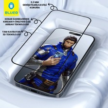 3D Airbag iPhone 15 Plus Uyumlu Kenar Darbelere Dirençli Aparatlı Tam Kavrayan Cam Ekran Koruyucu