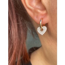 Glimmer Heart Taşlı Halka Küpe