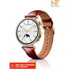 Nezih Case Huawei Watch Gt4 / Gt5 41 mm / Gt5 Pro 42 mm Uyumlu  Pu Deri Kordon (18 Mm)