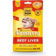 Delibon Creamy Dana Ciğerli Sıvı Kedi Ödül Maması 5X15 gr