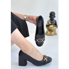 Lucky Siyah Cilt Topuklu Ayakkabı