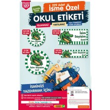 Okul Etiketi Yeşil Beyaz Timsah Temalı Kalem Defter Etiketi Özel Isim Yazılabilen Etiket Seti - Isim ETIKETI-T1049-OE127