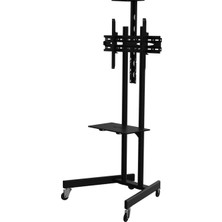 Alpın TV Fuar Standı iş Yeri ve Ofis Tipi Video Kamera Askı Aparatlı Metal Ayaklı Tekerlekli TV Standı/ünitesi 40" inç-75" inç
