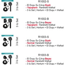 Romena Basınçlı Duş Seti | Hortum + Mafsal + El Duşu | R1003-S
