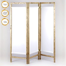 Hşap Paravan Panel Kumaş Seperatör Paravan Yıkanabilir Kumaşlı Paravan