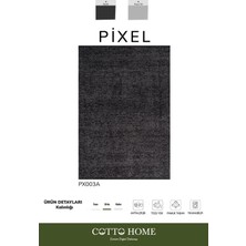 Pıxel PX003A Antrasit Halı Modern Şönil Yıkanabilir Pamuk Taban Salon Halısı Yatak Odası Koridor