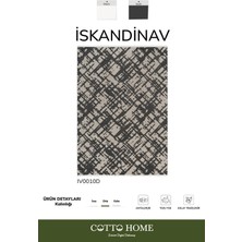 Iskandinav IV010D Gri Halı Antrasit Detaylı Modern Antialerjik Pamuk Taban Salon Koridor Halısı