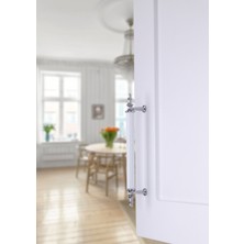 Tuana Rustik Alüminyum Metal Lüks Modern Mobilya Çekmece Mutfak Dolabı Kulpu Beyaz-Krom 128mm