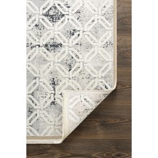 Valencıa VL005A Modern Desen Krem Halı Özel Akrilik Iplik Pamuk Taban Tozu Az Salon Halısı