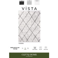 Vista VS006G Krem Halı Modern Desen Antialerjik Pamuk Taban Yıkanabilir Salon Halısı Yatak Odası