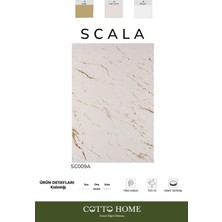 Scala SC009A Beyaz Halı Modern Desenli Tozu Az Akrilik Salon Halısı Yatak Odası Mutfak Koridor