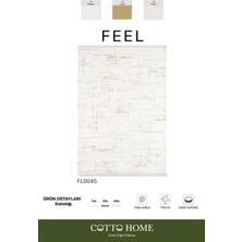 Feel FL004S Krem Halı Modern Desen Akrilik Tozu Az Pamuk Taban Salon Halısı Yatak Odası Koridor