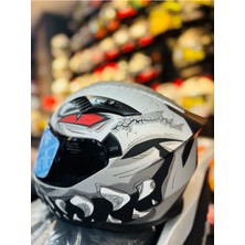 Fazer Risky Siyah Vizör Matt Grey Full Face Güneş Vizörlü Motosiklet Kaskı
