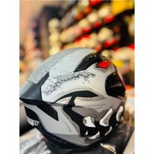 Fazer Risky Siyah Vizör Matt Grey Full Face Güneş Vizörlü Motosiklet Kaskı