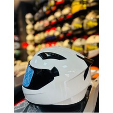 Fazer Siyah Vizör Shin Wihite Full Face Güneş Vizörlü Motosiklet Kaskı