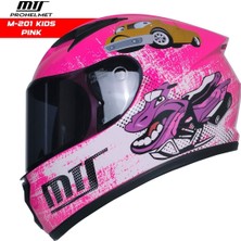 M201 Kapalı Model Çocuk Kaskı Pembe (Siyah Camlı)