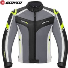 Scoyco JK152 4 Mevsim Motosiklet Montu Neon/Siyah Yumuşak PU Kaplamalı Polyester Erkekler İçin