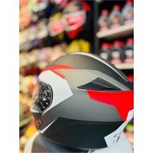 568G Ber Dresda Çene Açılır Motosiklet Kaskı  (Kırmızı -Siyah)