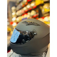 Fazer Siyah Vizör Solid Matt Black Full Face Güneş Vizörlü Motosiklet Kaskı