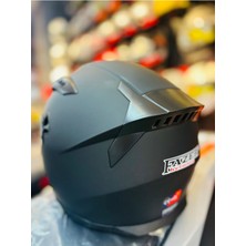 Fazer Siyah Vizör Solid Matt Black Full Face Güneş Vizörlü Motosiklet Kaskı