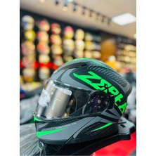 Fazer Zebra Flourosan Green Çene Açılır Güneş Vizörlü Motosiklet Kaskı