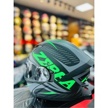 Fazer Zebra Flourosan Green Çene Açılır Güneş Vizörlü Motosiklet Kaskı