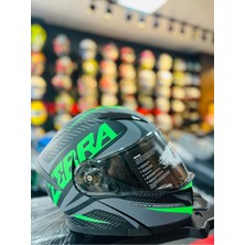 Fazer Zebra Flourosan Green Çene Açılır Güneş Vizörlü Motosiklet Kaskı