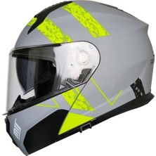 M 966 V2 Çene Açılır Kask Neon Gözlüklü