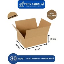 40X10X40 Tek Oluklu Kutu C Dalga (30 Adet) Taşıma Taşınma Kolisi Boş Karton