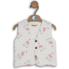 Beberottimüslin Yelek %100 Pamuk - Flamingo