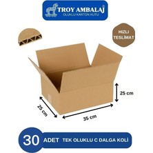 35X25X25 Tek Oluklu Kutu C Dalga (30 Adet) Taşıma Taşınma Kolisi Boş Karton